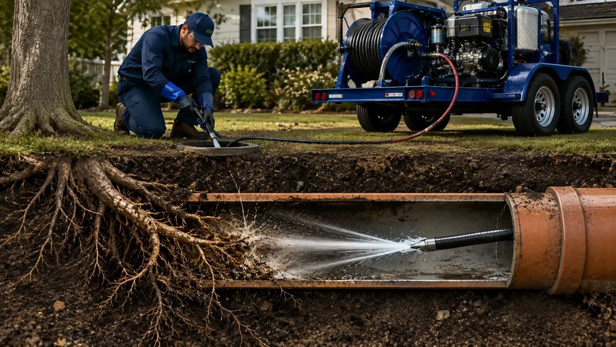 Tree Root Removal with Hydro Jetting in Big Creek